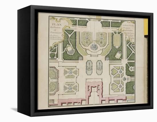 Recueil des "Plans des châteaux et parcs de Versailles, Trianon et Marly vers 1732" ; Relié aux-Pierre Prieur-Framed Premier Image Canvas