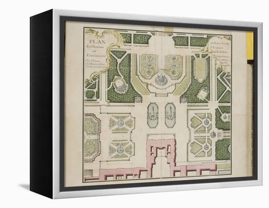 Recueil des "Plans des châteaux et parcs de Versailles, Trianon et Marly vers 1732" ; Relié aux-Pierre Prieur-Framed Premier Image Canvas