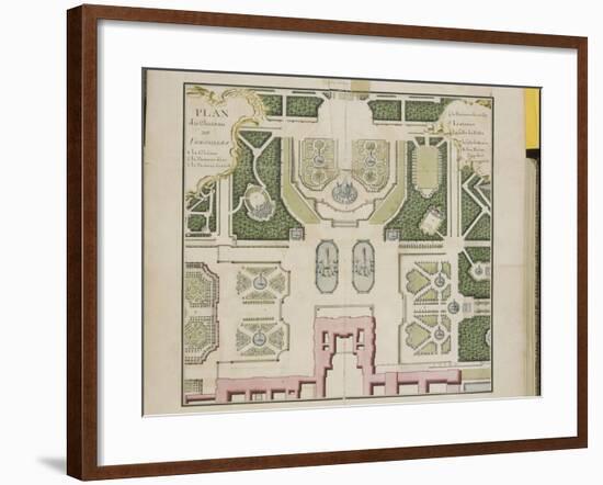 Recueil des "Plans des châteaux et parcs de Versailles, Trianon et Marly vers 1732" ; Relié aux-Pierre Prieur-Framed Giclee Print