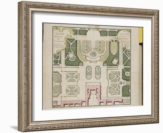 Recueil des "Plans des châteaux et parcs de Versailles, Trianon et Marly vers 1732" ; Relié aux-Pierre Prieur-Framed Giclee Print