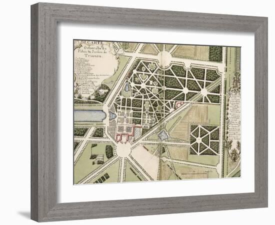 Recueil des "Plans des châteaux et parcs de Versailles, Trianon et Marly vers 1732" ; Relié aux-Pierre Prieur-Framed Giclee Print