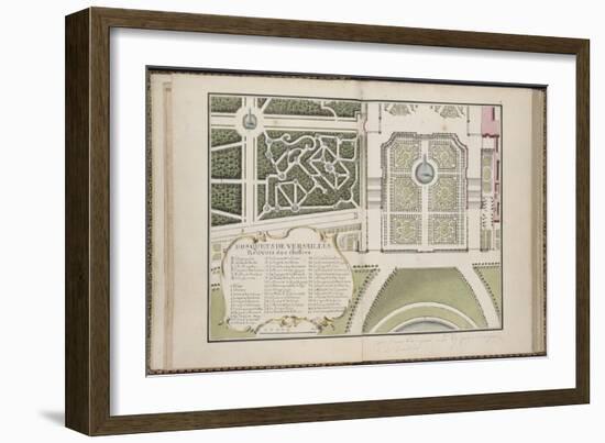 Recueil des "Plans des châteaux et parcs de Versailles, Trianon et Marly vers 1732" ; Relié aux-Pierre Prieur-Framed Giclee Print