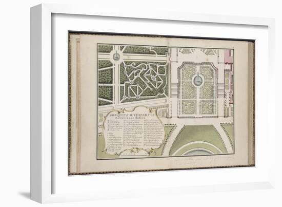 Recueil des "Plans des châteaux et parcs de Versailles, Trianon et Marly vers 1732" ; Relié aux-Pierre Prieur-Framed Giclee Print