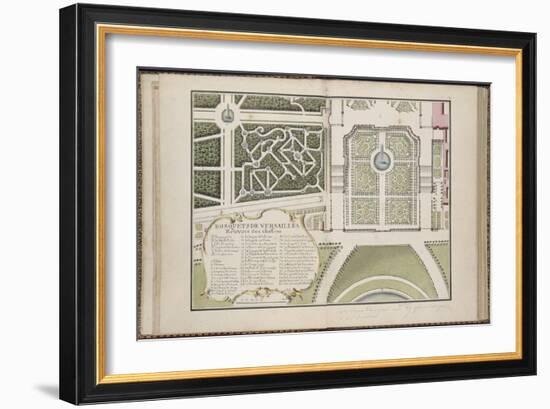 Recueil des "Plans des châteaux et parcs de Versailles, Trianon et Marly vers 1732" ; Relié aux-Pierre Prieur-Framed Giclee Print