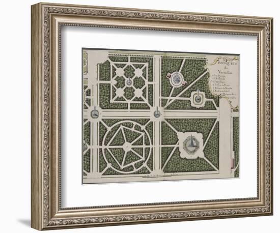 Recueil des "Plans des châteaux et parcs de Versailles, Trianon et Marly vers 1732" ; Relié aux-Pierre Prieur-Framed Giclee Print