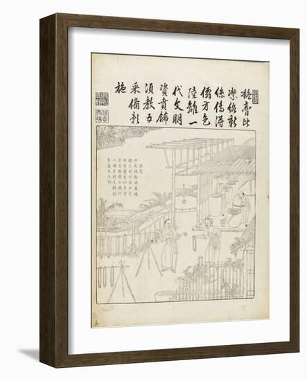 Recueil du Yuzhi gengzhitu "tableau du labourage et du tissage"-null-Framed Giclee Print