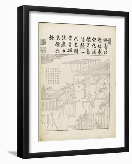 Recueil du Yuzhi gengzhitu "tableau du labourage et du tissage"-null-Framed Giclee Print