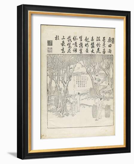 Recueil du Yuzhi gengzhitu "tableau du labourage et du tissage"-null-Framed Giclee Print