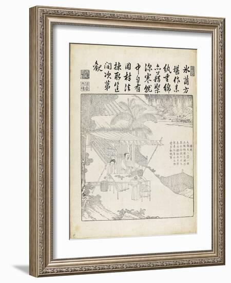 Recueil du Yuzhi gengzhitu "tableau du labourage et du tissage"-null-Framed Giclee Print