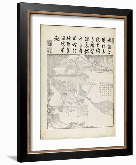 Recueil du Yuzhi gengzhitu "tableau du labourage et du tissage"-null-Framed Giclee Print