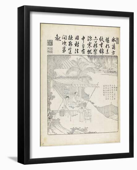 Recueil du Yuzhi gengzhitu "tableau du labourage et du tissage"-null-Framed Giclee Print