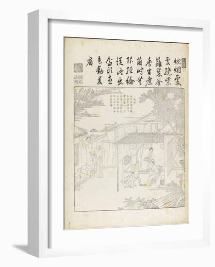 Recueil du Yuzhi gengzhitu "tableau du labourage et du tissage"-null-Framed Giclee Print