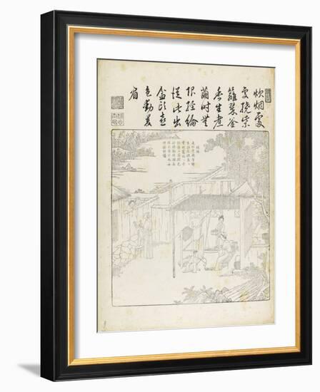 Recueil du Yuzhi gengzhitu "tableau du labourage et du tissage"-null-Framed Giclee Print