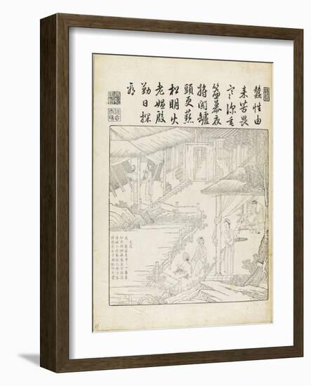 Recueil du Yuzhi gengzhitu "tableau du labourage et du tissage"-null-Framed Giclee Print