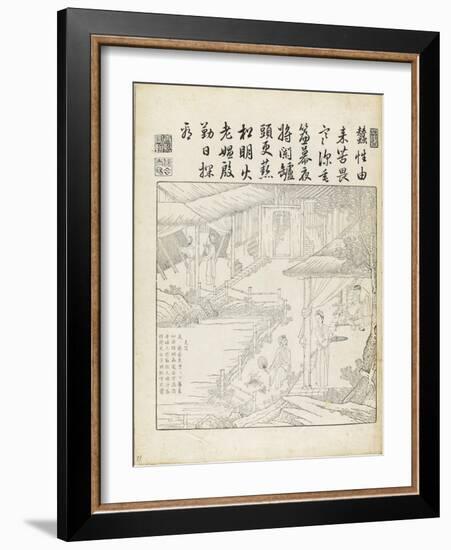 Recueil du Yuzhi gengzhitu "tableau du labourage et du tissage"-null-Framed Giclee Print