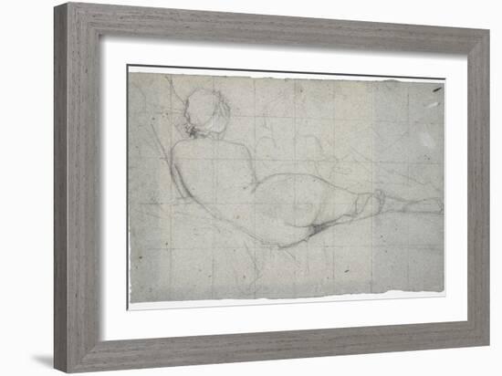 Recumbent Female Nude and Partial Study of a Second Female Figure, C. 1855-1860-Thomas Couture-Framed Giclee Print