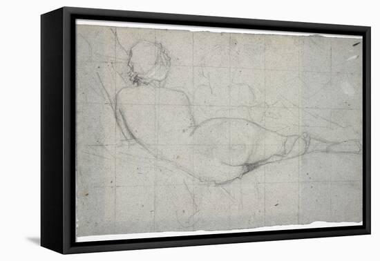 Recumbent Female Nude and Partial Study of a Second Female Figure, C. 1855-1860-Thomas Couture-Framed Premier Image Canvas