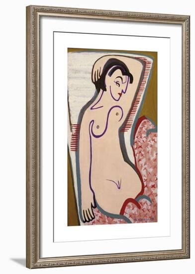 Recumbent Nude-Ernst Ludwig Kirchner-Framed Premium Giclee Print