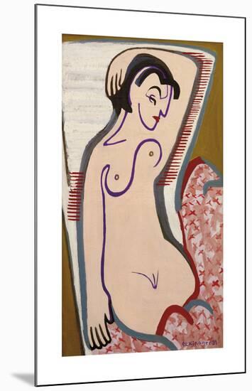Recumbent Nude-Ernst Ludwig Kirchner-Mounted Premium Giclee Print