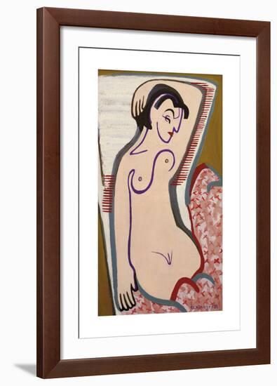 Recumbent Nude-Ernst Ludwig Kirchner-Framed Premium Giclee Print