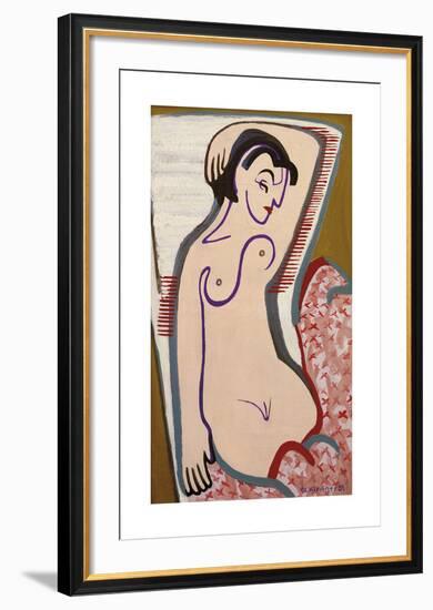 Recumbent Nude-Ernst Ludwig Kirchner-Framed Premium Giclee Print