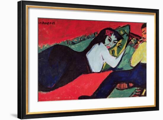 Recumbent Woman-Ernst Ludwig Kirchner-Framed Giclee Print