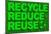 Recycle Reuse and Reduce Word over Green Grass-marphotography-Mounted Art Print