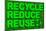 Recycle Reuse and Reduce Word over Green Grass-marphotography-Mounted Art Print