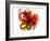 Red Abstract Brush Splash Flower I-Irena Orlov-Framed Art Print