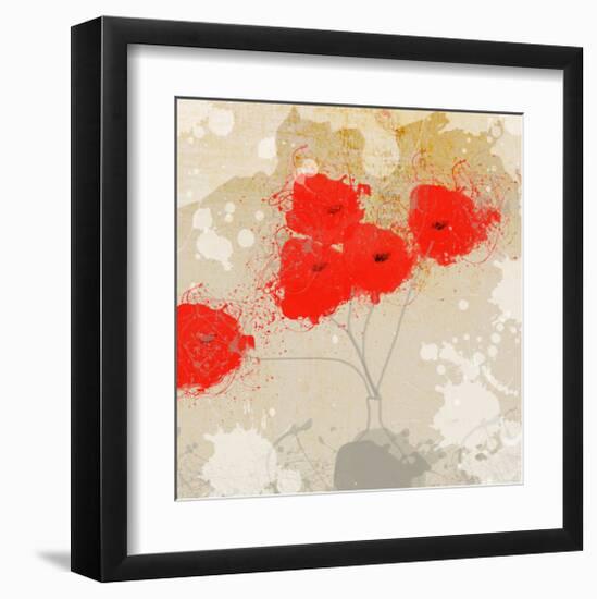 Red Abstract Bunch II-Irena Orlov-Framed Art Print