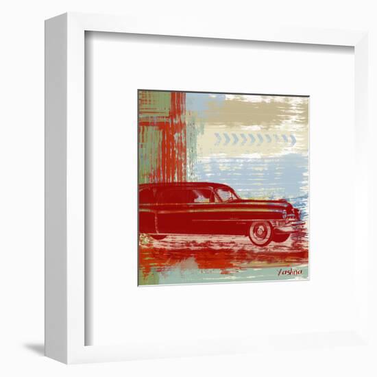 Red Abstract Car-Yashna-Framed Art Print