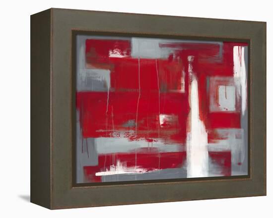 Red Abstract-Leigh Banks-Framed Stretched Canvas