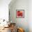 Red Abstract-null-Framed Art Print displayed on a wall