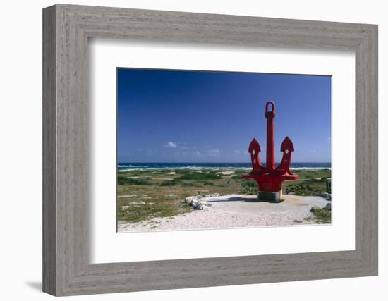 Red Anchor, Lost Seaman Memorial, Aruba-George Oze-Framed Photographic Print