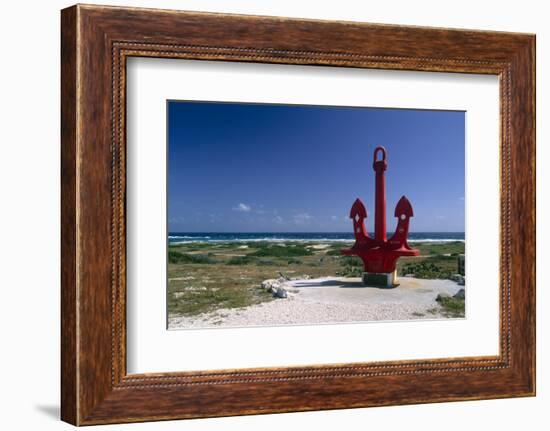 Red Anchor, Lost Seaman Memorial, Aruba-George Oze-Framed Photographic Print