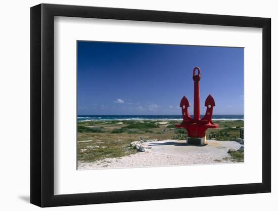 Red Anchor, Lost Seaman Memorial, Aruba-George Oze-Framed Photographic Print