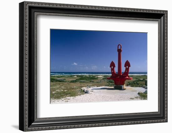 Red Anchor, Lost Seaman Memorial, Aruba-George Oze-Framed Photographic Print