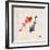 Red and Black Koi Carps Hand Drawn with Ink in Traditional Japanese Painting Style Sumi-E on Vintag-Elina Li-Framed Premium Giclee Print