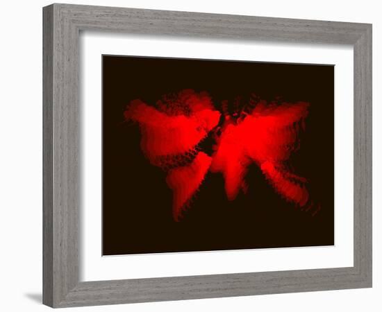 Red and Black Radiant World Map-NaxArt-Framed Art Print
