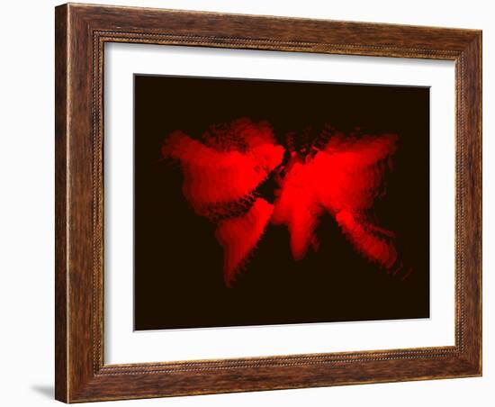 Red and Black Radiant World Map-NaxArt-Framed Art Print