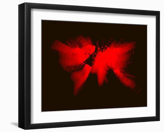 Red and Black Radiant World Map-NaxArt-Framed Art Print