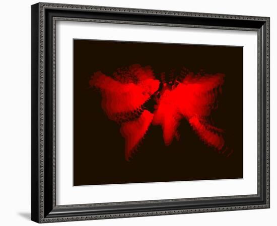 Red and Black Radiant World Map-NaxArt-Framed Art Print