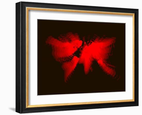 Red and Black Radiant World Map-NaxArt-Framed Art Print