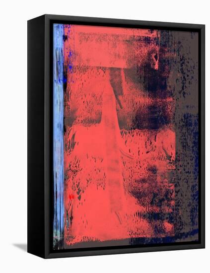 Red and Blue Abstract Composition I-Alma Levine-Framed Stretched Canvas