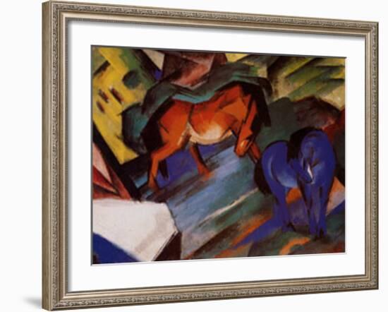 Red and Blue Horses-Franz Marc-Framed Art Print