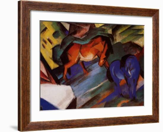 Red and Blue Horses-Franz Marc-Framed Art Print