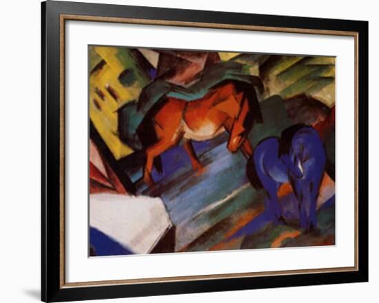 Red and Blue Horses-Franz Marc-Framed Art Print