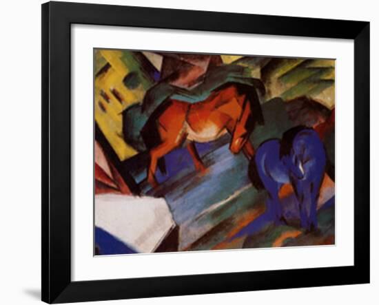 Red and Blue Horses-Franz Marc-Framed Art Print