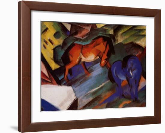 Red and Blue Horses-Franz Marc-Framed Art Print