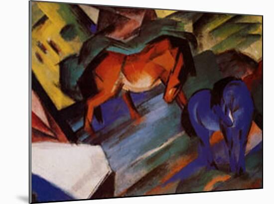 Red and Blue Horses-Franz Marc-Mounted Art Print